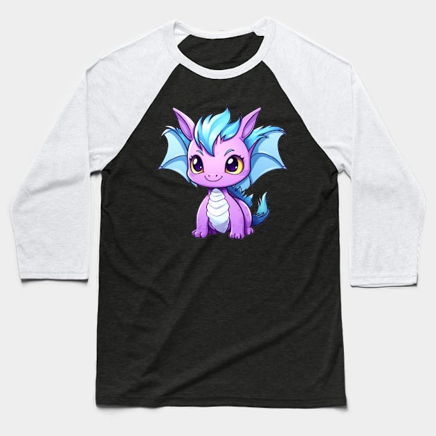 Dragon Kawaii Drawing Baseball T-Shirt by FluffigerSchuh